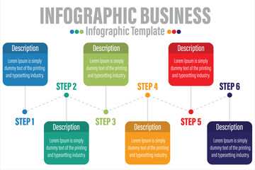 6 Steps modern Timeline diagram calendar with  Option title , presentation vector infographic. Infographic template for business.