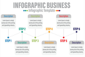 6 Steps modern Timeline diagram calendar with  Option title , presentation vector infographic. Infographic template for business.