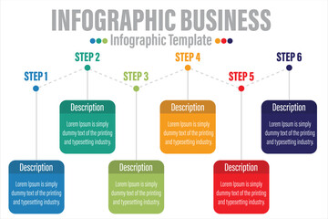 6 Steps modern Timeline diagram calendar with  Option title , presentation vector infographic. Infographic template for business.