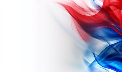Patriotic Red, White, and Blue Abstract Background with Room for Text on a White Backdrop. AI