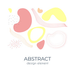 Set of  hand drawn abstract design elements in red and yellow colors