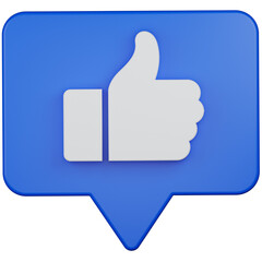 bubble chat with thumb up 3d illustration