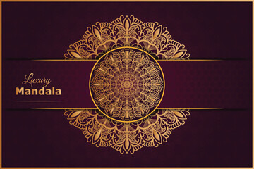 Vector luxury creative mandala background with gold ornament pattern. Arabic Islamic unique decorative style mandala design