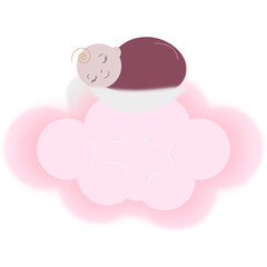 BABY SLEEPING IN PINK CLOUDS