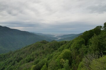 Panorama of mountains landscape in Adjara