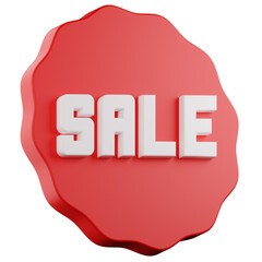 3d render of a red sale sign