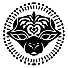 Animal head vector design black and white