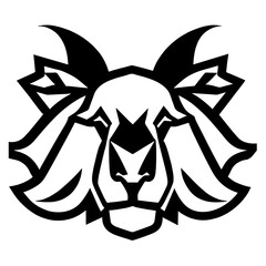 Animal head vector design black and white