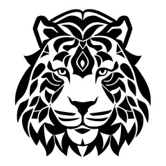 Animal head vector design black and white