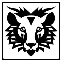 Animal head vector design black and white