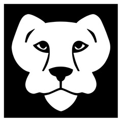 Animal head vector design black and white