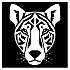 Animal head vector design black and white