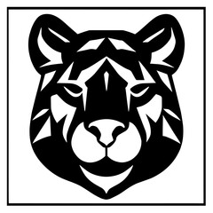 Animal head vector design black and white