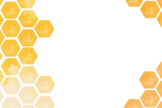 Fototapeta Border frame of watercolor honeycomb hexagons