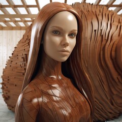 Generative AI - h&ouml;lzerne Frau