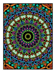Abstract Boho Mandala Pattern. Colorful seamless pattern In Retro Style Background
