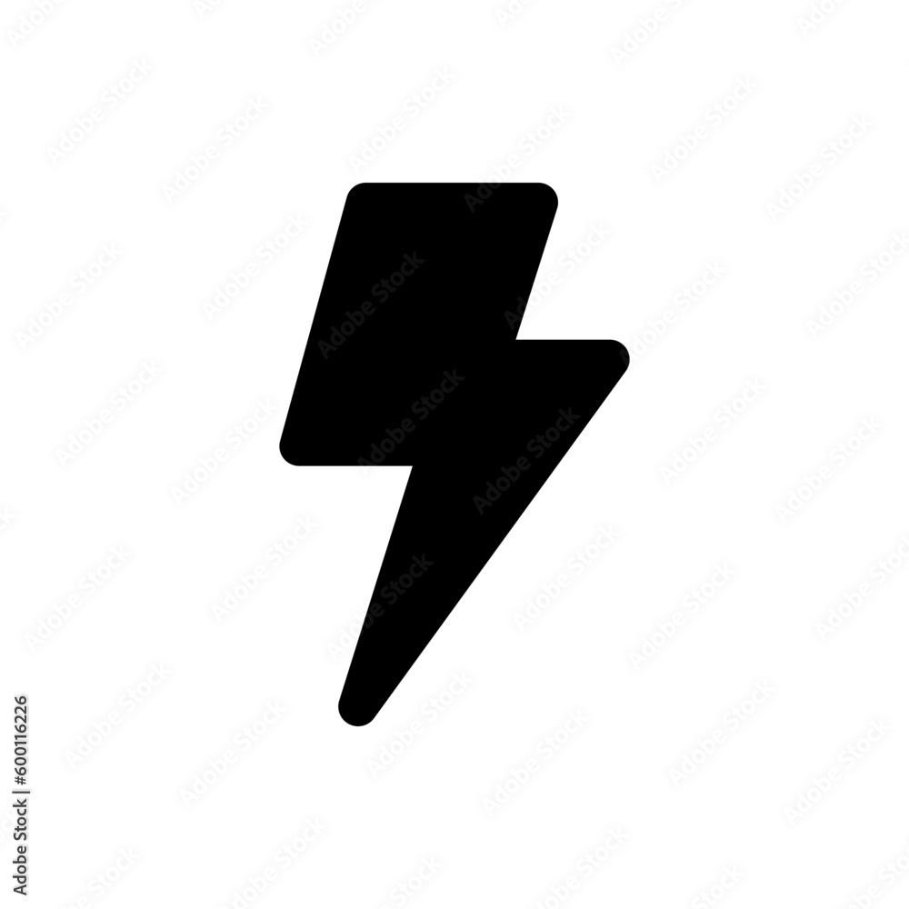 Wall mural flash thunder power icon, flash lightning bolt icon with thunder bolt - Electric power icon symbol - Power energy icon sign