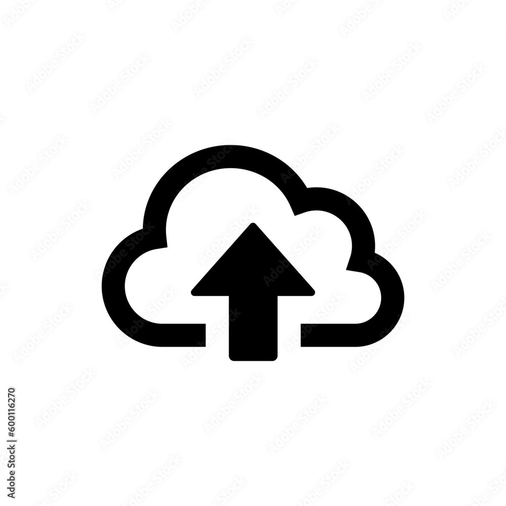 Poster upload icon vector. cloud storage with arrow up icon sign