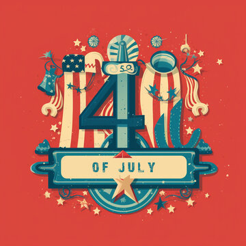 4th of July American Independence Day decorations background.