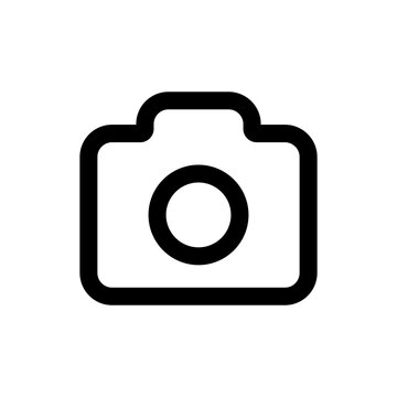 Camera icon, camera photo icon symbol . Vector photography camera logo . line outline