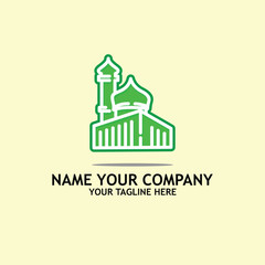 islamic mosque estate logo simple icon design illustration
