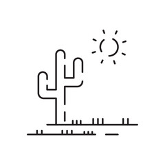 Landscape icons, thin line style, flat design vector illustration. Summer, spring season. Nature garden and home