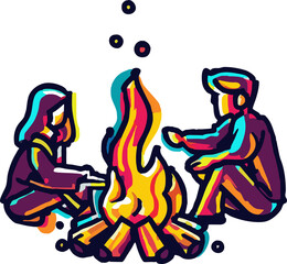 bonfire camping png graphic clipart design