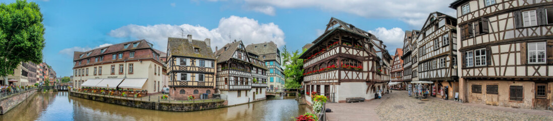 Strassburg Elsass Panorama Gerberviertel - obrazy, fototapety, plakaty