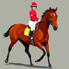 horse racing jockey riding illustration