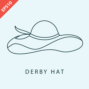 Hand drawn Kentucky derby hats design vector flat isolated illustration