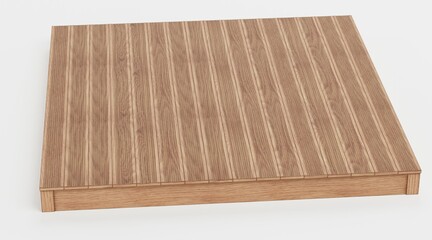 Realistic 3D Render of Wooden Deck