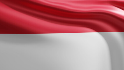 3d flag of the Principality of monaco or Indonesia