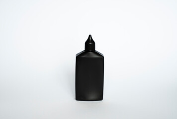 Obraz premium Mock up unbranded black bottle of finish line dry bicycle lubricant. Bicycle care, bicycle chain care.