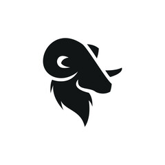 sheep head ram logo icon vector illustration