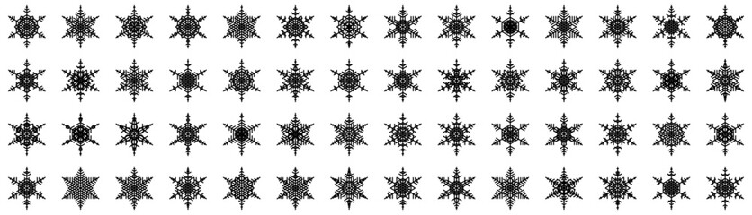 snowflakes thin line icon set such as pack of simple snowflake, snowflake, snowflake, icons for report, presentation, diagram, web design