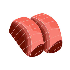 tuna sashimi cartoon flat style