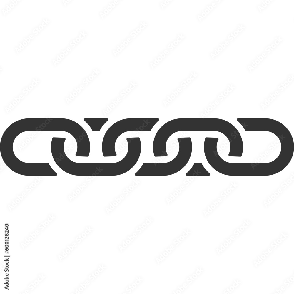 Poster chain link vector icon. chainlet element flat design. concept connection symbol isolated on white ba