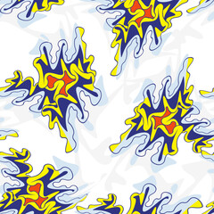 Unique seamless artwork with hand drawn wave abstract pattern