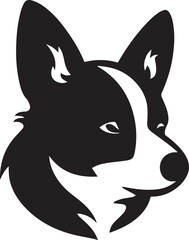 Dog head logo, Corgi face logo isolated on a white background, SVG, Vector, Illustration.	