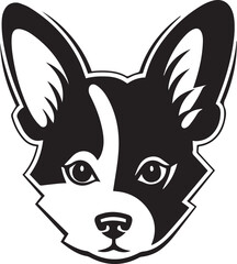 Naklejka na ściany i meble Dog head logo, Corgi face logo isolated on a white background, SVG, Vector, Illustration. 