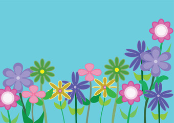 Nature flowers and Leaves objects contemporary. vector Elements illustration.