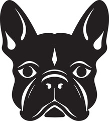 Dog head logo, French bulldog face logo isolated on a white background, SVG, Vector, Illustration.	