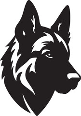 Fototapeta premium Dog head logo, German Shepherd face logo isolated on a white background, SVG, Vector, Illustration. 