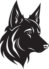 Dog head logo, German Shepherd face logo isolated on a white background, SVG, Vector, Illustration.	