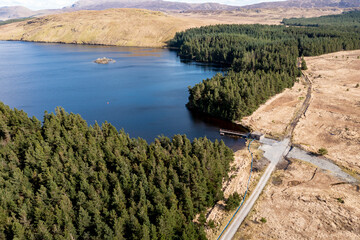Fototapeta na wymiar Aerial view of Lough Anna, the drinking water supply for Glenties and Ardara - County Donegal, Ireland