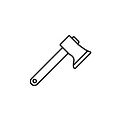 Wood axe line icon, logo vector