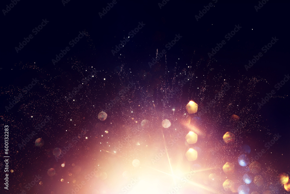Wall mural abstract background of soft focus bokeh lights