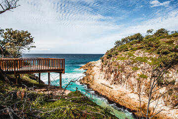 The view of the North Gorge Walk in the North Stradbroke Island in sunny days