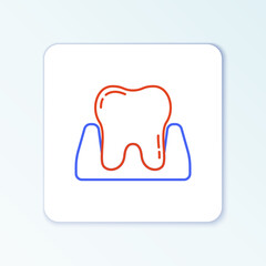 Line Tooth icon isolated on white background. Tooth symbol for dentistry clinic or dentist medical center and toothpaste package. Colorful outline concept. Vector