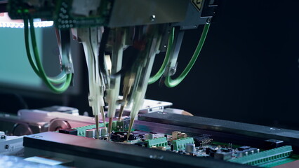 Electronic circuit boards production and installation of components